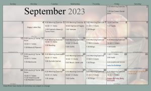 Long Term Care Calendar September