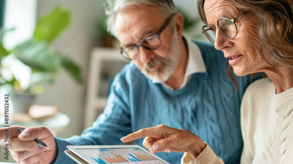 People reviewing a report 